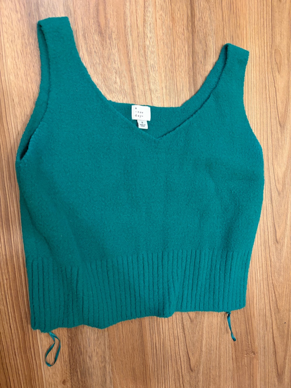 A New Day Teal Cropped Sweater Tank Size Small